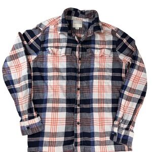 American Eagle Outfitters Plaid Shirt - Navy, Red, and White